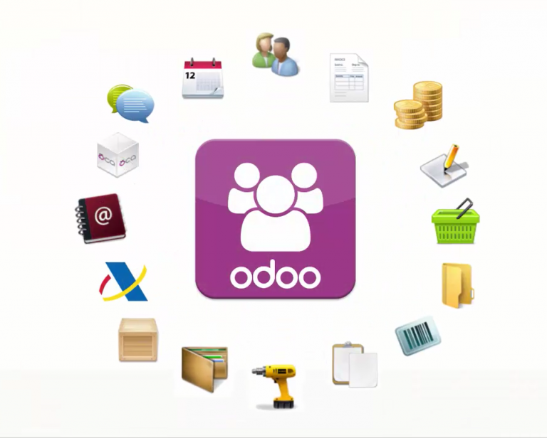 ¿Qué es Odoo?, aplicaciones de Odoo en una pantalla